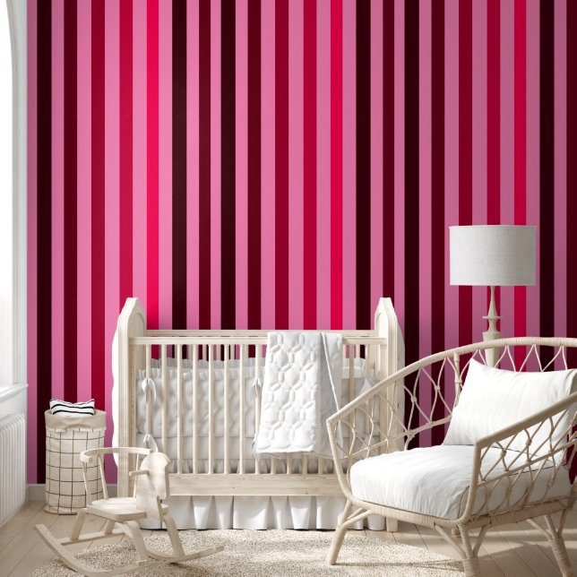 Multi Pink Stripe Behang (Kinderen)