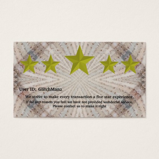 Multi-Platform-rating met vijf sterren Visitekaartje (Voorkant)