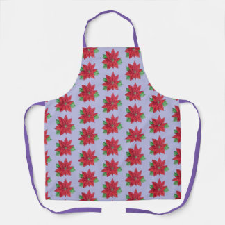Multi-Poinsettia - Festive Apron - Lavender Schort