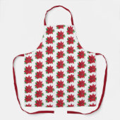 Multi-Poinsettia - Festive Apron - Wit Schort (Voorkant)