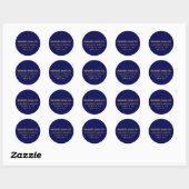 Multi-Purpose Navy Blue & Gold Ronde Sticker (Vel)