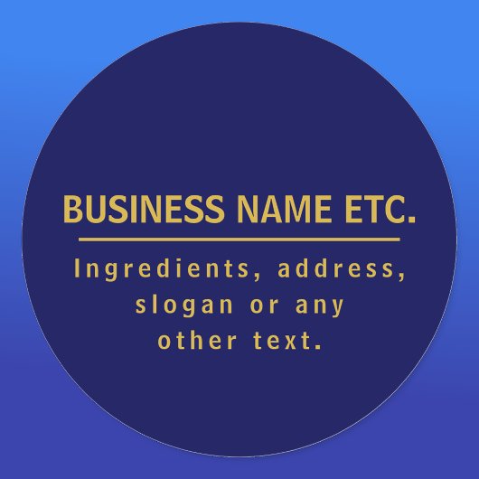 Multi-Purpose Navy Blue & Gold Ronde Sticker