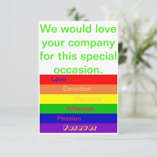 Multi-Purpose Uitnodiging - Zelfde-Geslacht Weddin (Staand voorkant)