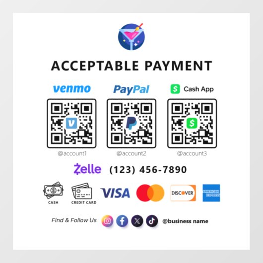 Multi QR Code Betaling | White Scan om Pedesta te  Raamsticker (Vel)