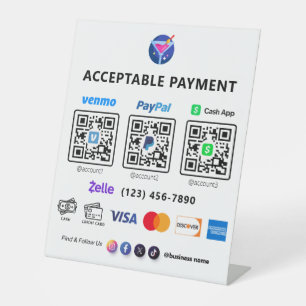 Multi QR Code Betaling White Scan om Pedesta te Reclamebord Met Voetstuk