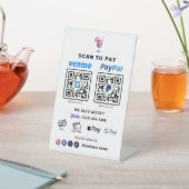 Multi QR Code Betaling | White Scan om Pedesta te  Reclamebord Met Voetstuk (Insitu)