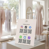 Multi QR Code Business Reclamebord Met Voetstuk