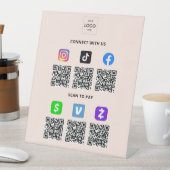 Multi QR Code Business Reclamebord Met Voetstuk (Insitu)