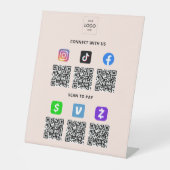 Multi QR Code Business Reclamebord Met Voetstuk (Voorkant)