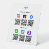 Multi QR Code Business Reclamebord Met Voetstuk (Voorkant)