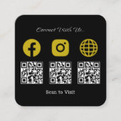Multi QR Code Modern Social Media Sign Vierkante Visitekaartje (Voorkant)