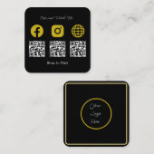 Multi QR Code Modern Social Media Sign Vierkante Visitekaartje (Voorkant / Achterkant)