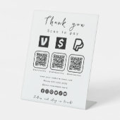 Multi QR Code Paypal Venmo Cash App Modern Wit Reclamebord Met Voetstuk (Voorkant)