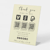 Multi QR Code Paypal Venmo Cash App Soft Groovy Reclamebord Met Voetstuk (Voorkant)