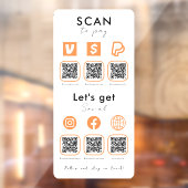 Multi QR Code Scan te betalen Verbind met ons Sina Raamsticker (Vel 2)