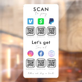 Multi QR-code Verbind met US Scan om wit te betale Raamsticker (Vel 2)
