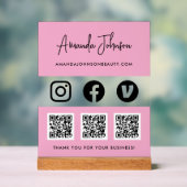 Multi QR-code Zakelijk Sociaal Media Betaalmethode Acryl Bord (Neutraal)