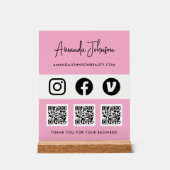 Multi QR-code Zakelijk Sociaal Media Betaalmethode Acryl Bord (Voorkant)