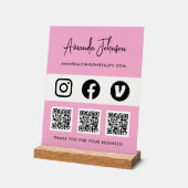 Multi QR-code Zakelijk Sociaal Media Betaalmethode Acryl Bord (Hoek)