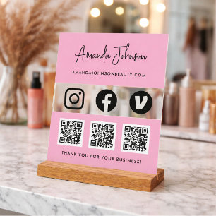 Multi QR-code Zakelijk Sociaal Media Betaalmethode Acryl Bord