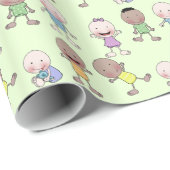 Multi-raciale baby's collage cadeaupapier (Rol Hoek)