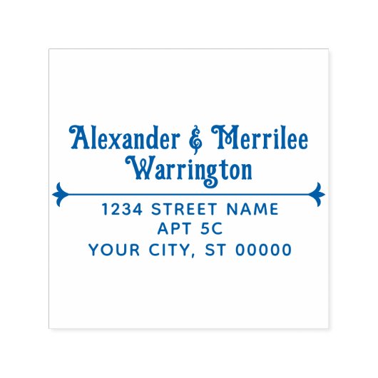 Multi-regelnamen, retouradres met scheidingsteken zelfinktende stempel (Design)