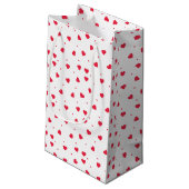 Multi-roze catter Hearts Pattered Gift Bag Klein Cadeauzakje (Achterkant Gekanteld)