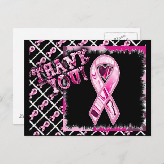 Multi Roze Lint Briefkaart (Voorkant / Achterkant)