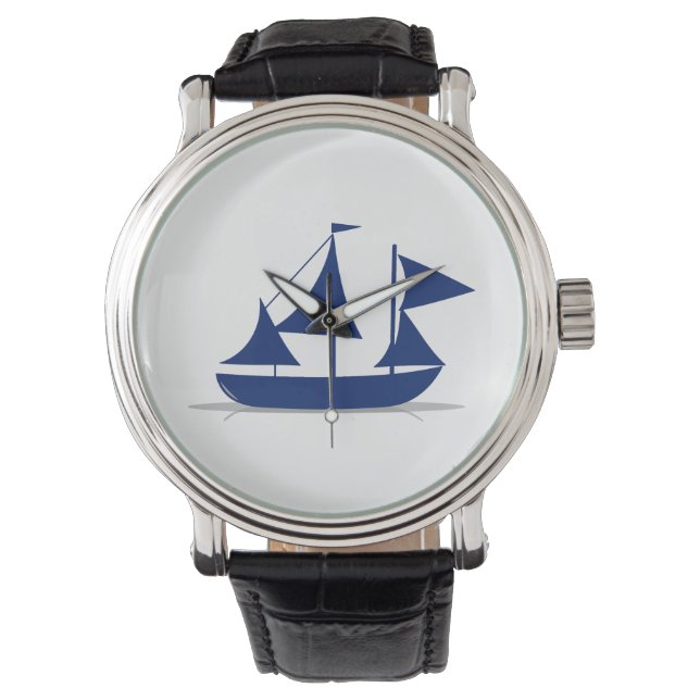 Multi-Sail Sailboat Marine Nautical Horloge (Voorkant)