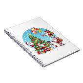 **“Multi-Santa Christmas Fun – 3D Cartoon Transpar Notitieboek (Rechterzijde)