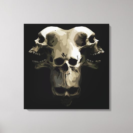 Multi-Schedel Fusie Kunst Canvas Afdruk (Voorkant)