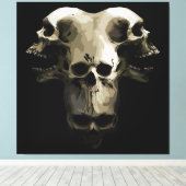 Multi-Schedel Fusie Kunst Canvas Afdruk (Insitu (Houten vloer))