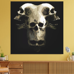 Multi-Schedel Fusie Kunst Canvas Afdruk