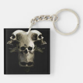 Multi-Schedel Fusie Kunst Sleutelhanger (Achterkant)