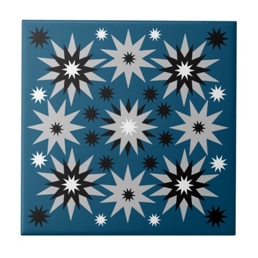 Multi-Shaped Sun Bursts | Ocean Blue | Tegeltje (Voorkant)