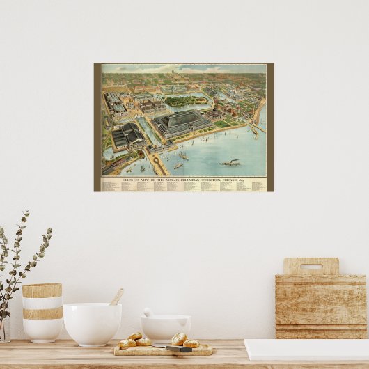 Multi-size/Birds Eye Uitzicht Chicago Worlds Fair  Poster (Keuken)