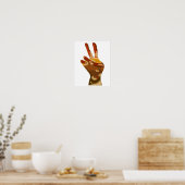 Multi Skin Flesh Tones Peace Sign Hand Posters (Keuken)