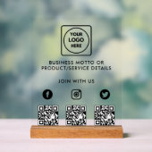 Multi Social QR Logo Acrylschild Acryl Bord (Neutraal)