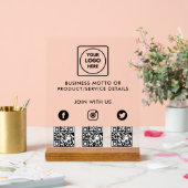 Multi Social QR Logo Acrylschild Acryl Bord (Huwelijk)