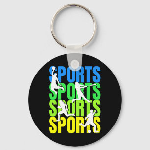 Multi-sportliefhebber - Basketbal Honkbal Voetbal Sleutelhanger