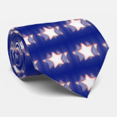 Multi Star Red, omlijnd blauw vlaggenStropdas Stropdas (Opgerold)