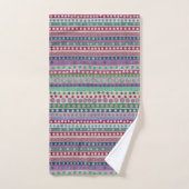 Multi Stippen en Strepen Donker Pastel Bad Handdoek (Handdoek)