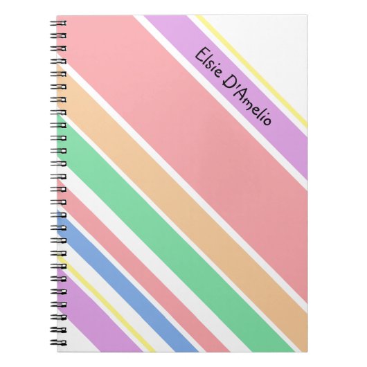 Multi Stripe pasta Color Modern Girl, speciaal aan Notitieboek (Voorkant)
