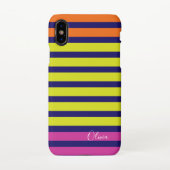 Multi Stripe personaliseren naam monogram iPhone Hoesje (Achterkant)