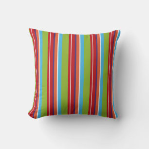 Multi Striped Pillow met Apple Green Kussen