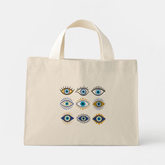 Multi Symbol Evil Eye Mini Tote Bag (Achterkant)