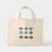Multi Symbol Evil Eye Mini Tote Bag (Voorkant)