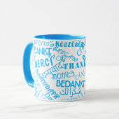 Multi Taal DANK JE THEE Kopjes Cadeau Mok (Voorkant links)