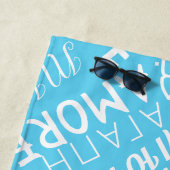 Multi Taal Liefde Tekst Blauw Strandhanddoek Strandlaken (In situ)