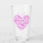 Multi Taal Liefde Word Tekst Glas Gift (Voorkant)